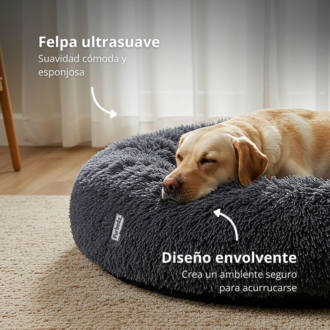 Furbedz - Letto per cani grande, design antistress, letto lavabile con fodera rimovibile intercambiabile, pile ultra morbido, fodera interna, supporto ortopedico in memory foam, base impermeabile