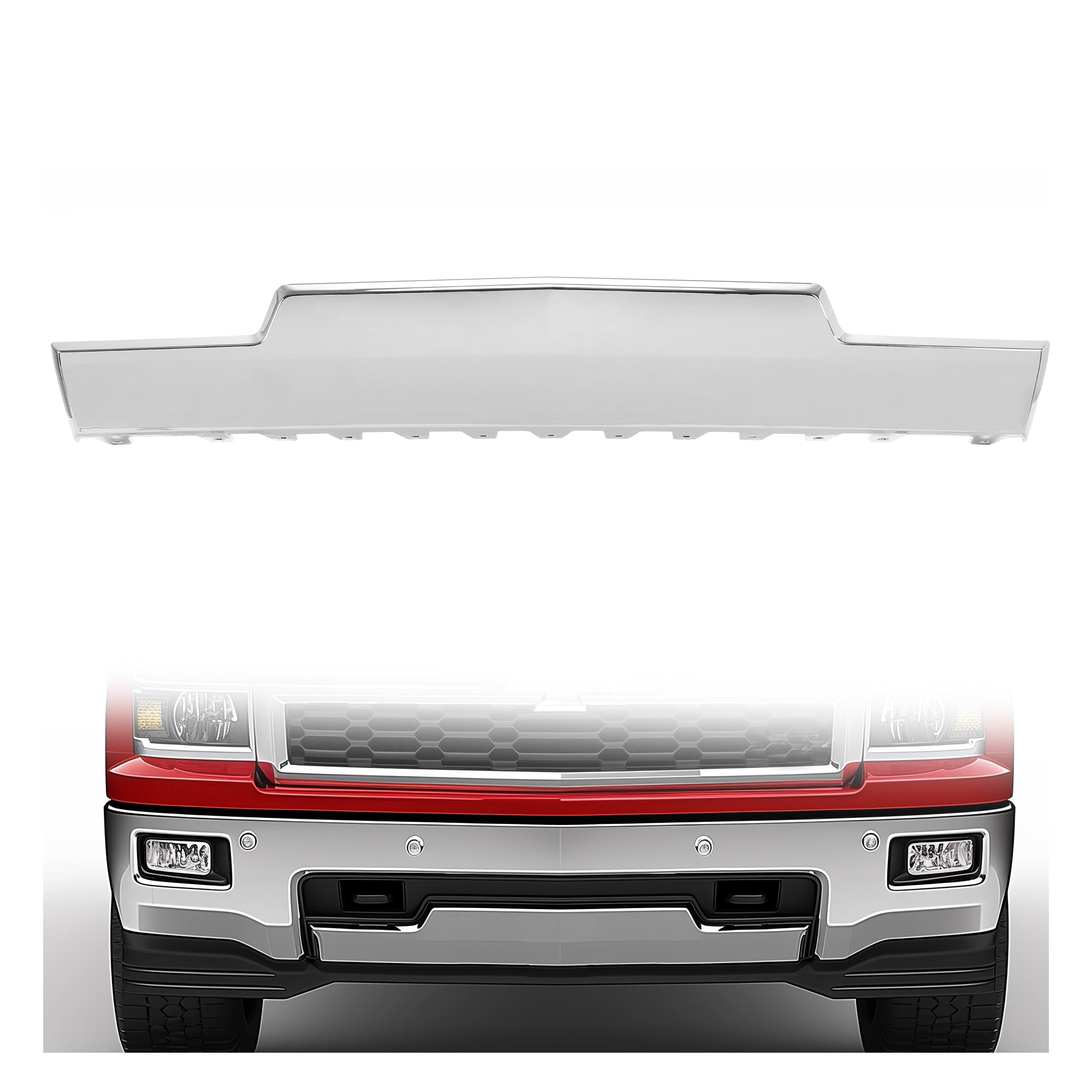 KUAFUFront Bumper Skid Plate Compatible with 2014 2015 Chevrolet Chevy Silverado 1500, 2015 Cadillac Escalade Truck Chrome Replace for GM1087249C 22944882
