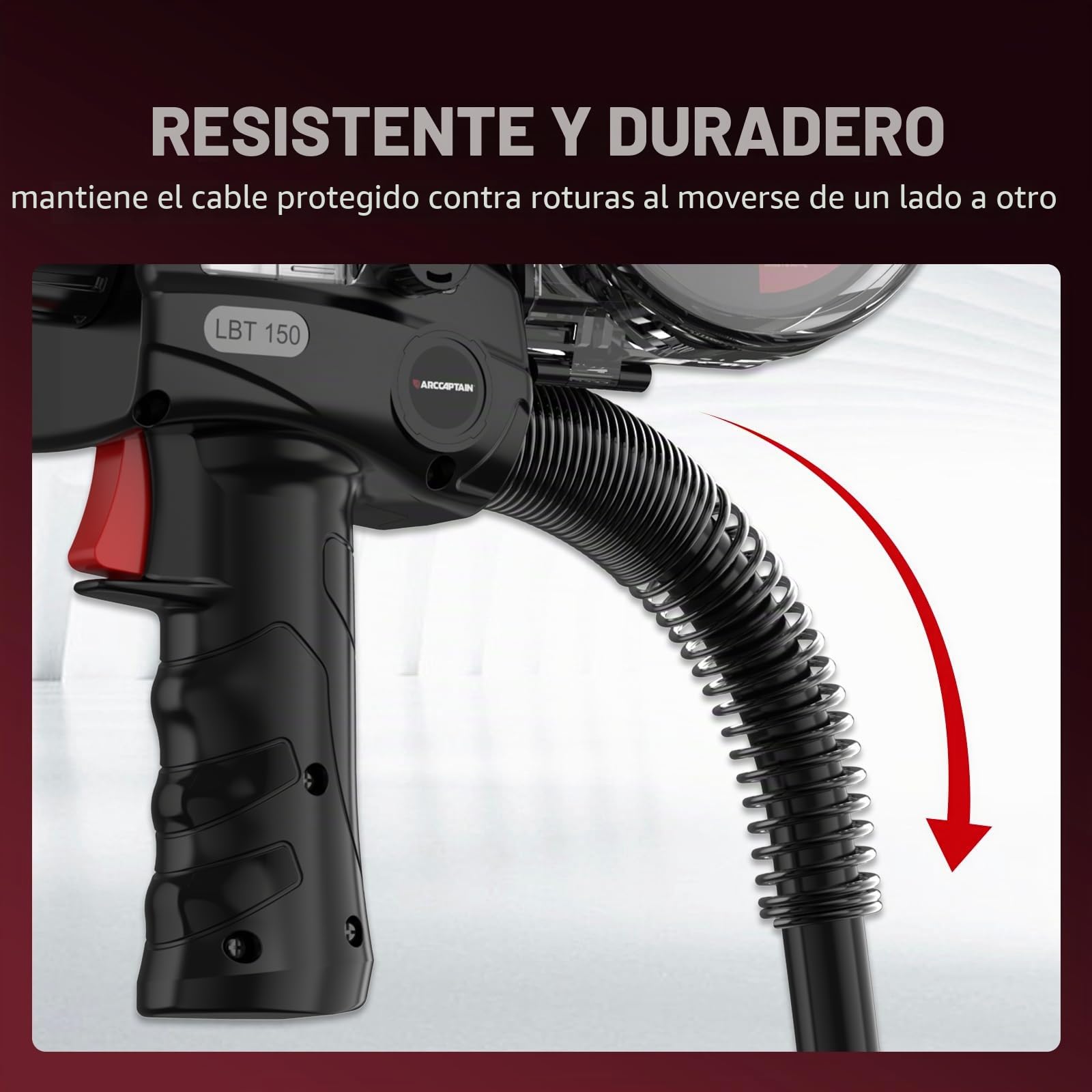 ARCCAPTAIN Spool Gun Para Soldadura de Aluminio, Conexión Euro, 3 m (10 ft), Compatible con ARCCAPTAIN MIG200