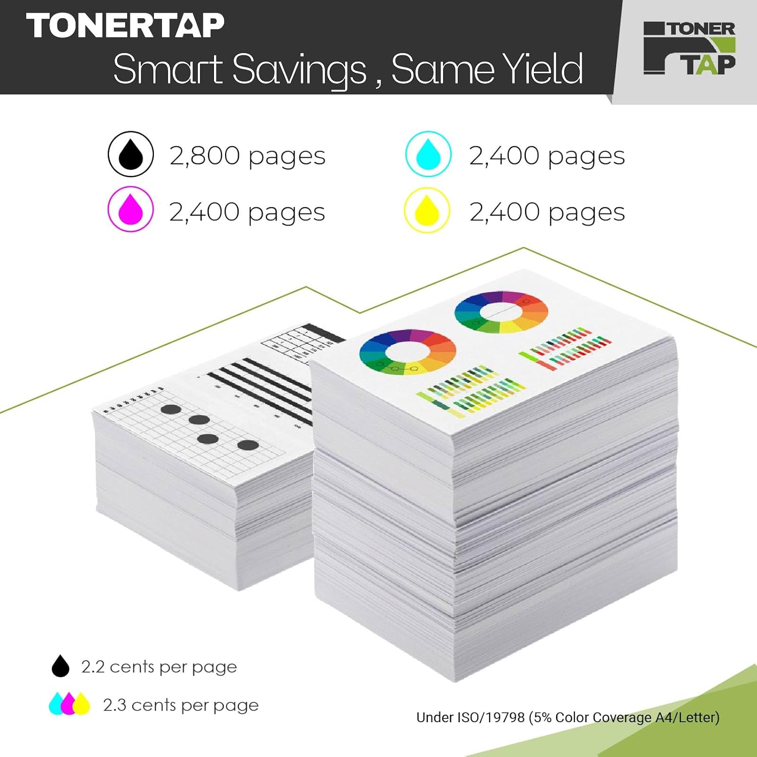TonerTap TK-5492 Toner Cartridge 4-Pack for Kyocera Printer, Compatible TK5492K TK5492C TK5492M TK5492Y Toner for Kyocera ECOSYS PA2101cwx MA2101cwfx Printers, High-Yield