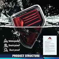 Vista 4 de PIT66 Conjunto de lámpara de luz trasera trasera derecha del lado del pasajero, 1 unidad, compatible con Ford F150 Pickup 2009-2014 2 puertas cabina