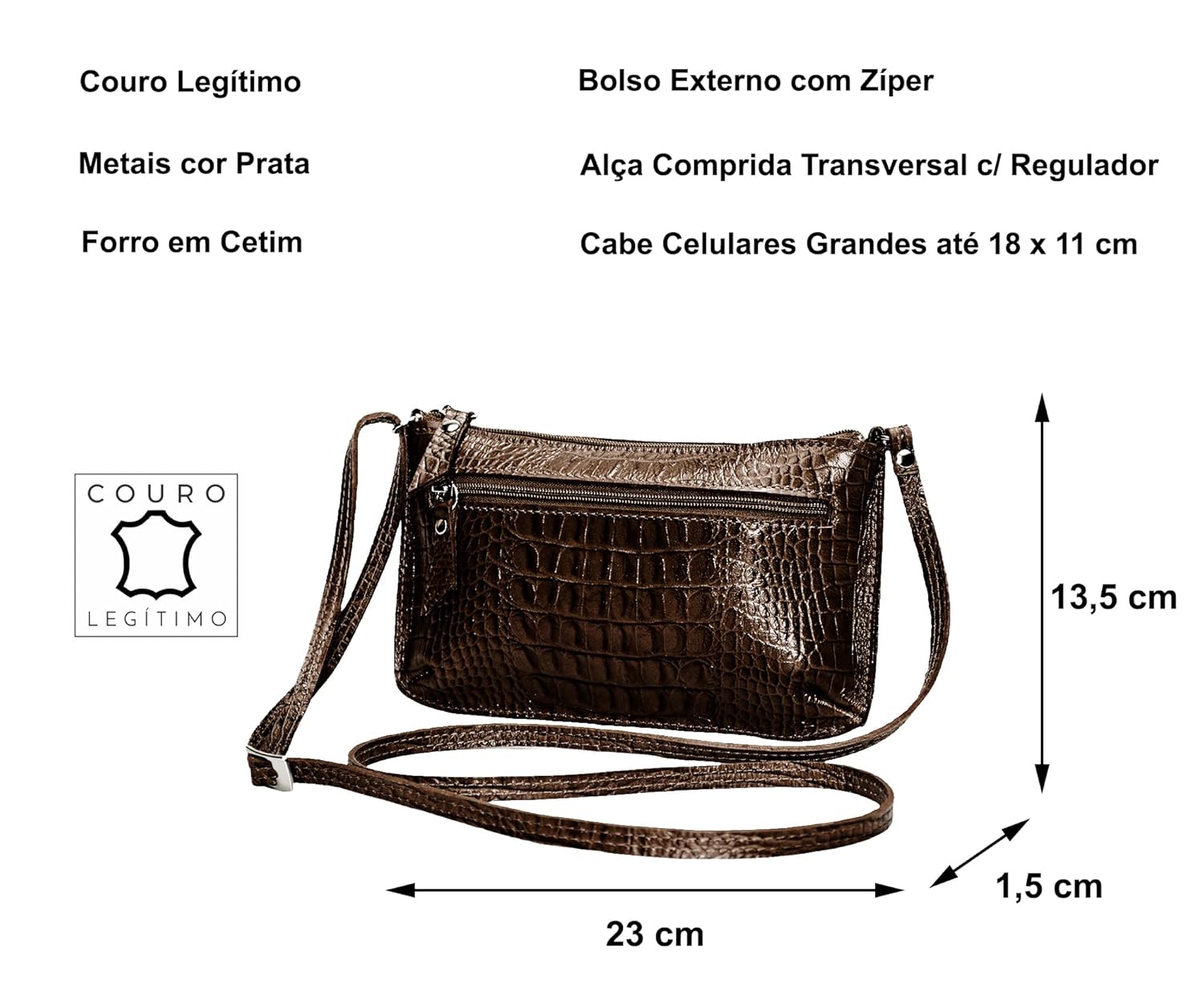 Bolsa Feminina Transversal Pequena Couro Legítimo Ziper Madamix MDXB364 em promoção! Veja a oferta e mais achadinhos de Bolsas 3 Hoje é o melhor dia para comprar Bolsa Feminina Transversal Pequena Couro Legítimo Ziper Madamix MDXB364 com aquele preço maroto! Promoção! Aproveite a oferta! 3