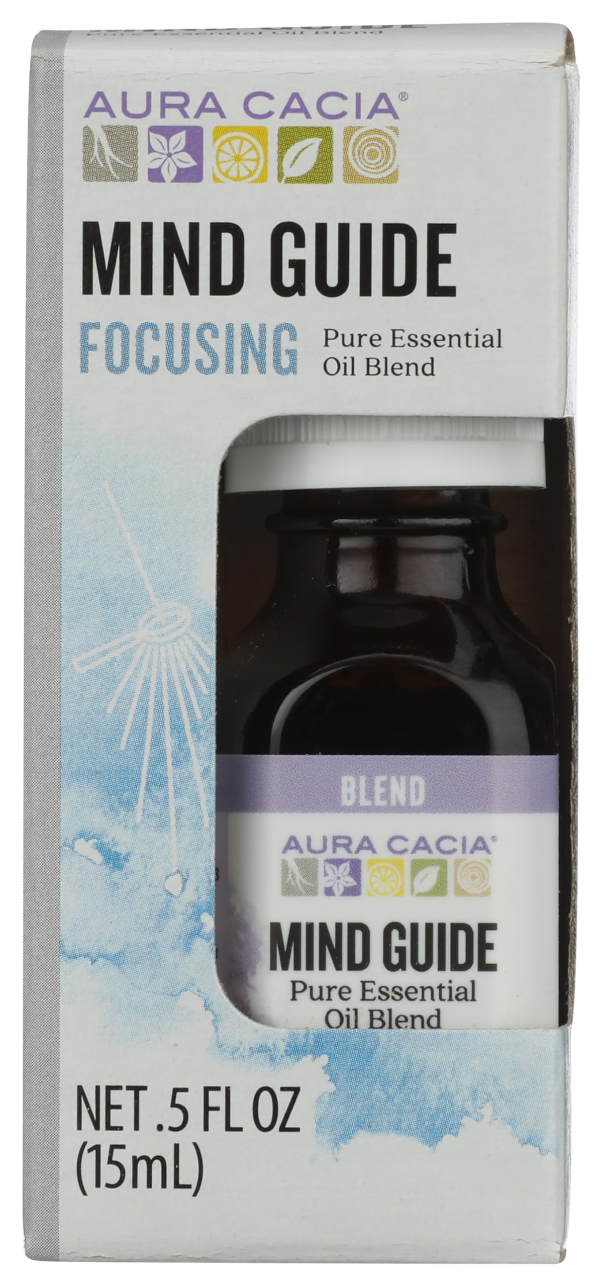 Aura Cacia Mind Guide Focusing Pure Essential Oil Blend, 0.5 Oz