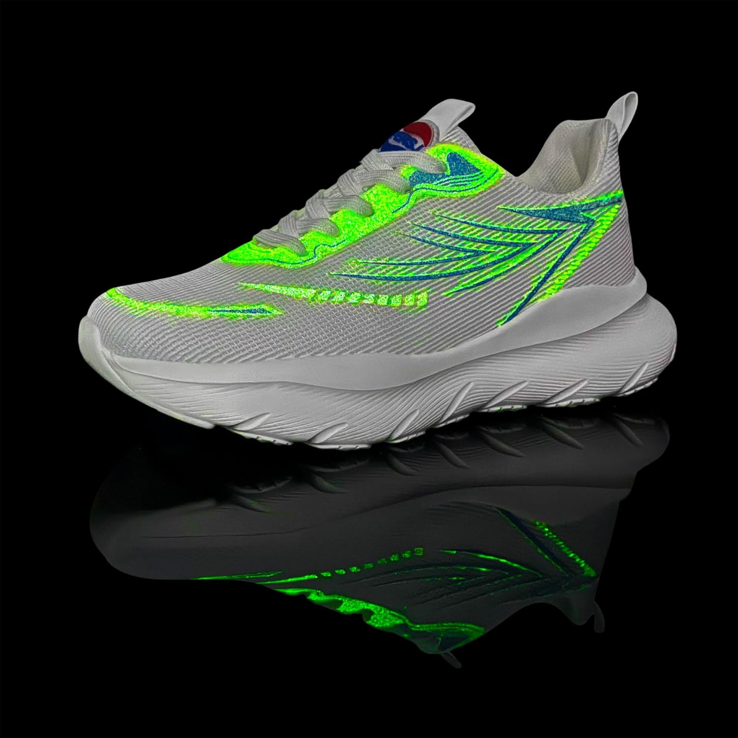 AFB Unisex Running Shoes Women Men Walking Tennis Sports Lightweight Arch Support Luminous Sneakers White 11 Women/9.5 Men - Image 3