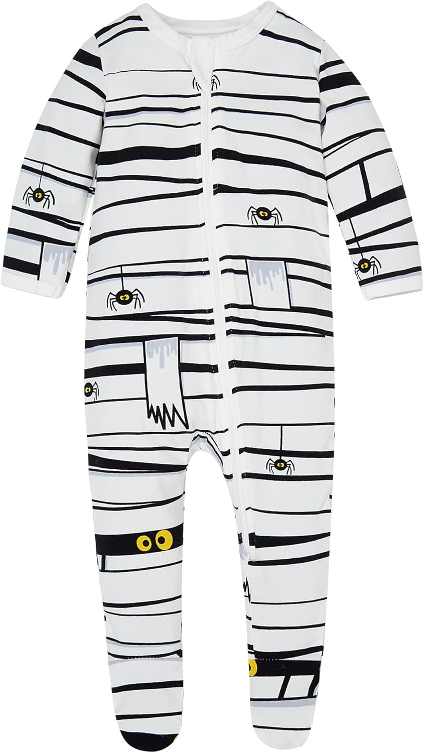 Owlivia Organic Cotton Baby Pajamas, Boys Girls Zip Front Sleep 'N Play Pjs, Footed Sleeper, Long Sleeve