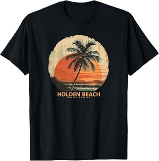 Holden Beach North Carolina NC Vintage Retro Palm Trees T-Shirt