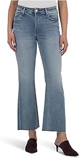 KUT from the Kloth Kelsey High-Rise Fab Ab Ankle Flare-Inset Leg