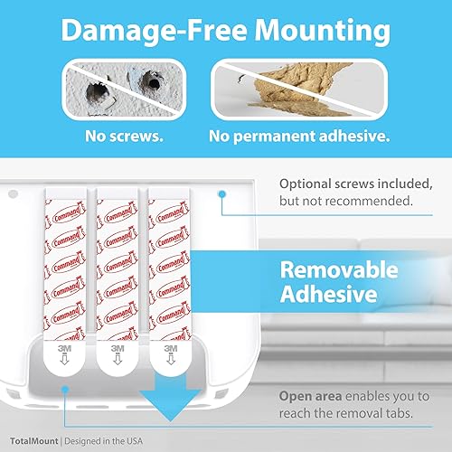 Miniatura 4 de TotalMount Soporte remoto sin agujeros elimina la necesidad de perforar agujeros en la pared (para 2 o 3 controles remotos - Blanco - Cantidad 1)