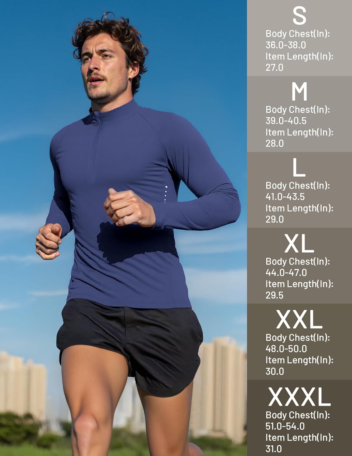 MIER Dry Fit Quarter Zip Pullover for Men, Long Sleeve 1/4 Zip Lightweight Golf Athletic Fishing Shirts (Sun Protection) - Image 6