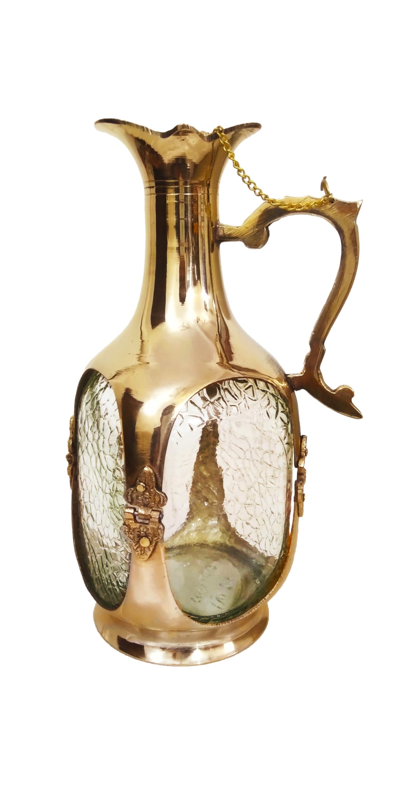 Wine Bottle Old Monk Antique Brass Vintage Look (15.5 cm x 10 cm x 24.5 cm, Golden) 1000 ml Pack of 1 Bar accessories Bar décor Utility gift Decorative-image-8