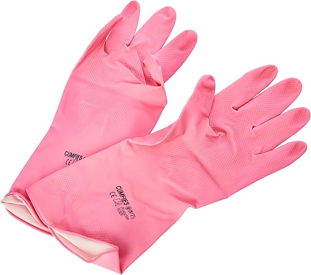 Marigold Unisex CUMFIES RUBBER GLOVES MEDIUM, White, 2 Count Pack of 1 UK