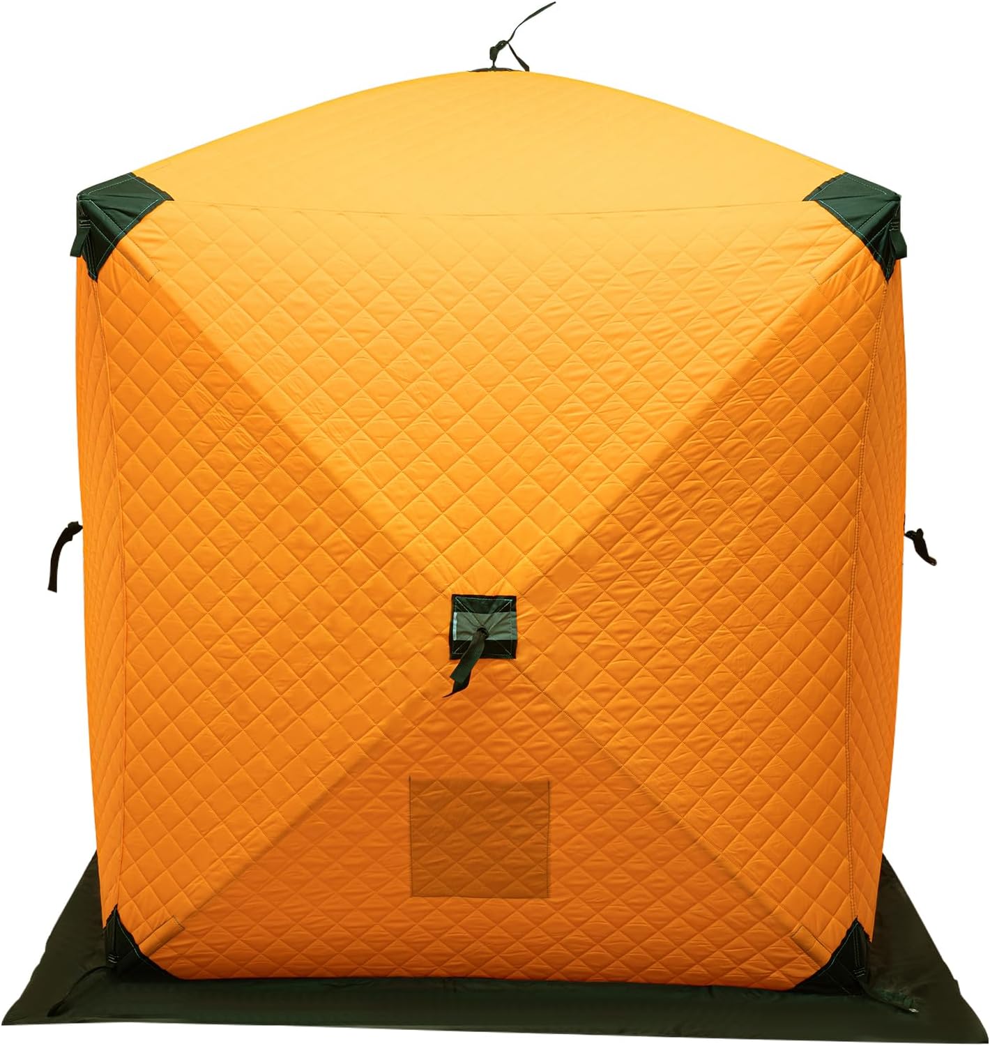 Pop-Up Ice Fishing Tent,1 to 2 Persons Portable Hub-Style Shelter with Waterproof Oxford Fabric, Includes Anchors, Ropes & Carry Bag,Insulated Ice Shanty House for Winter Fishing