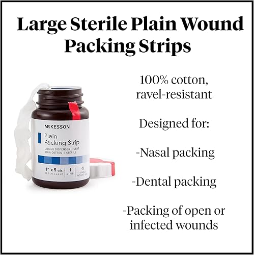 Miniatura 5 de McKesson Tira de embalaje, estéril, lisa, 100% algodón, 1 in x 5 yardas, 1 unidad
