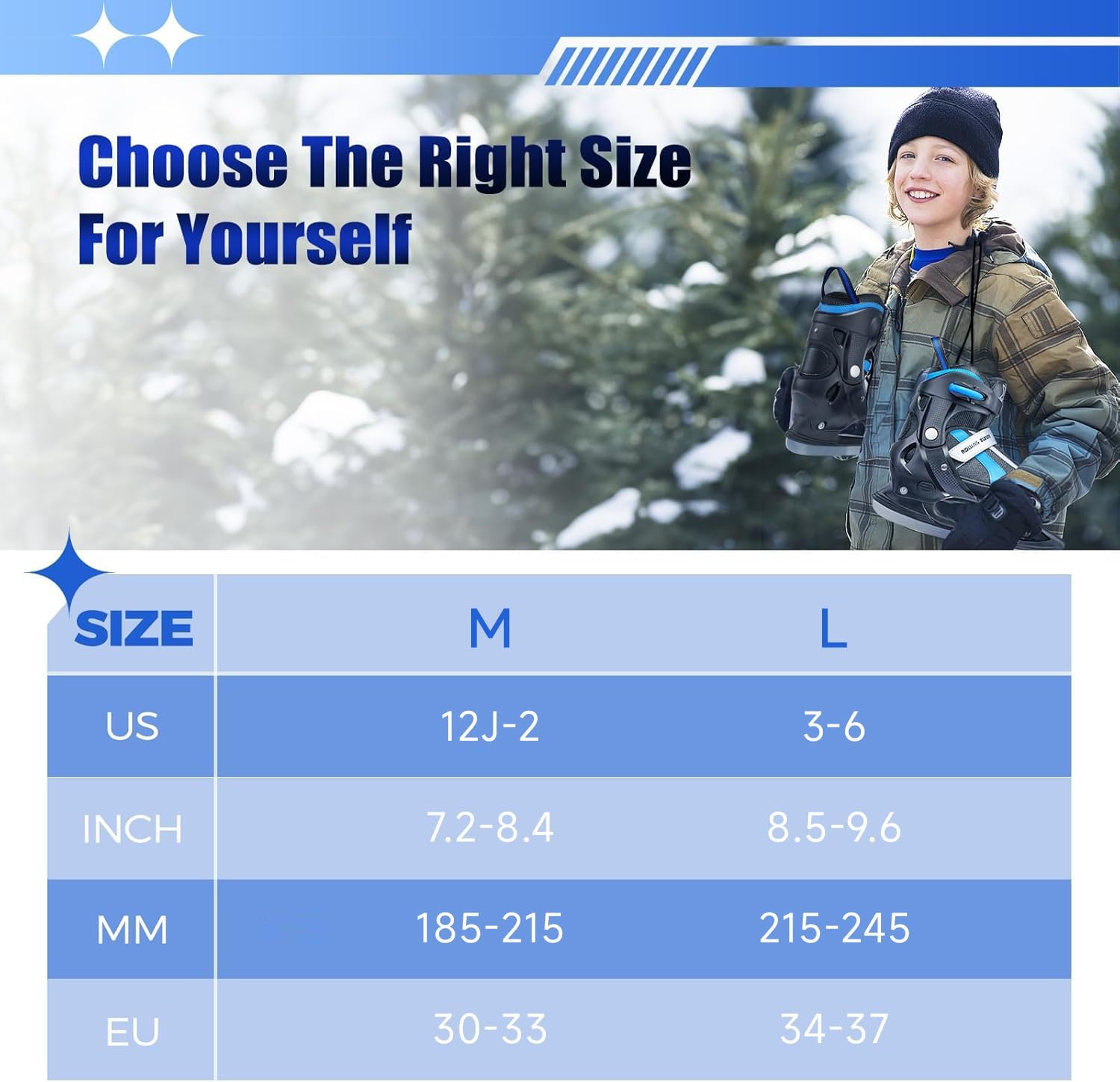 Adjustable Ice Skates for Kids: Ice Hockey Skates for Boy, Girl, Beginner, Youth, Junior, Suitable Outdoor and Skating