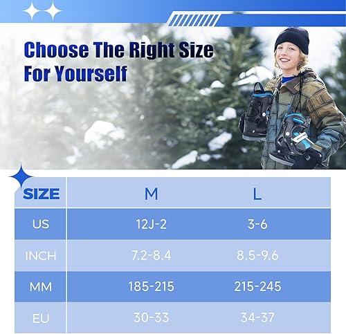 Miniatura 6 de Patines de Hielo Ajustables para Niños: Patines de Hockey sobre Hielo para Niño, Niña, Principiante, Juvenil, Junior, Adecuados para Exteriores