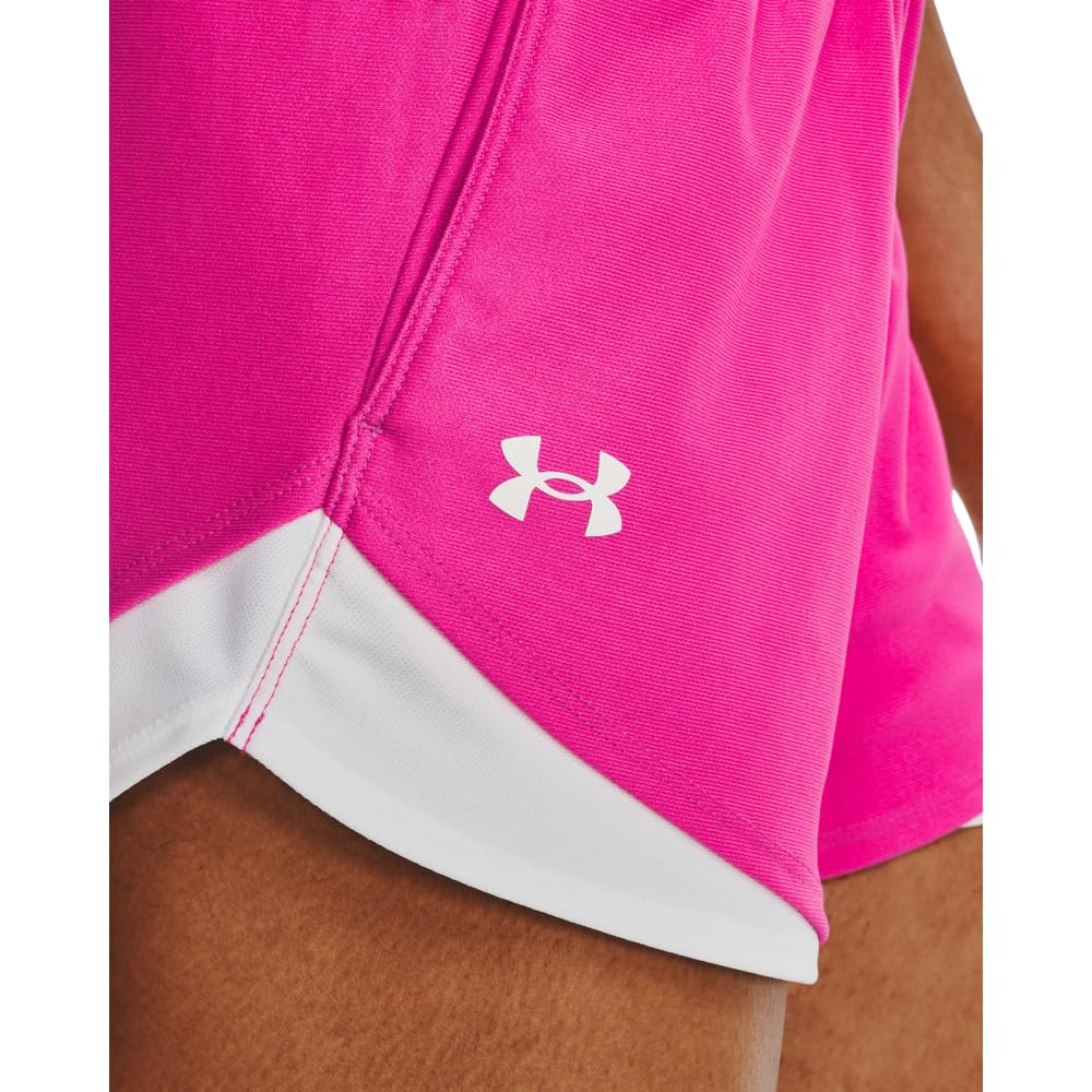 Under Armour Play Up Shorts 3.0, Short Femme, Carbon Heather / Black / Black, 2XS