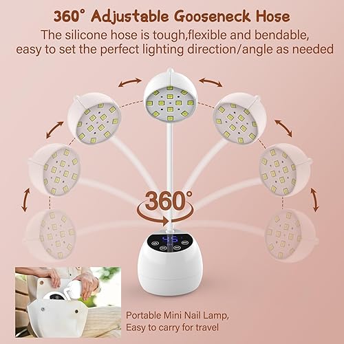 Miniatura 3 de Lámpara de uñas LED UV inalámbrica de 36 W, mini luz UV para puntas de uñas de gel X, luz de curación flash portátil manos libres, secadores de uñas