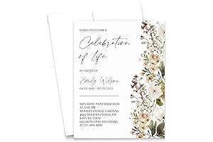 Personalized Funeral Invitation With Border: Custom Celebration of Life Invitations