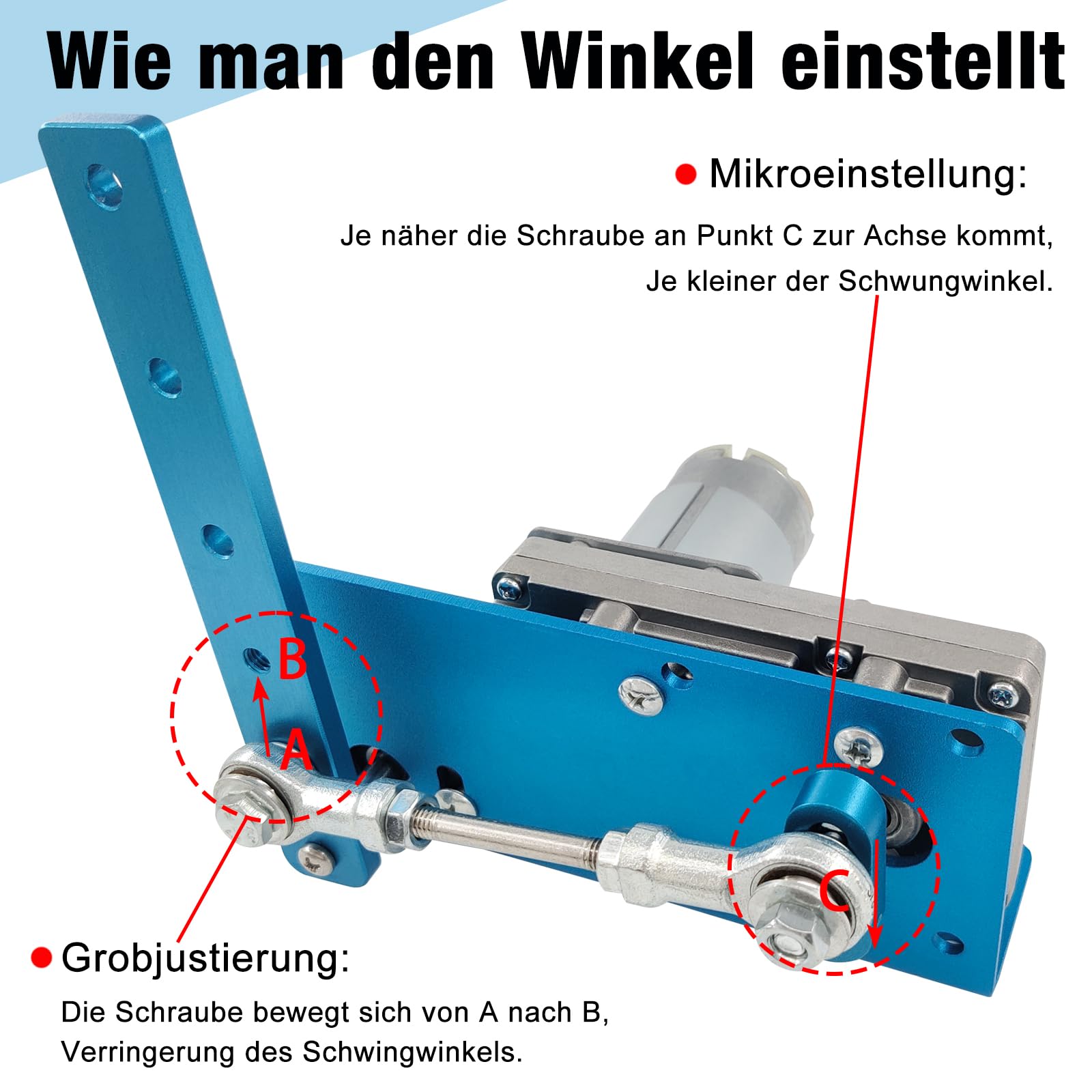 DIY Design DC 24V 90rpm Hubkolben-Schaukelmotor 20-120 Grad einstellbar mit Drehzahlregler