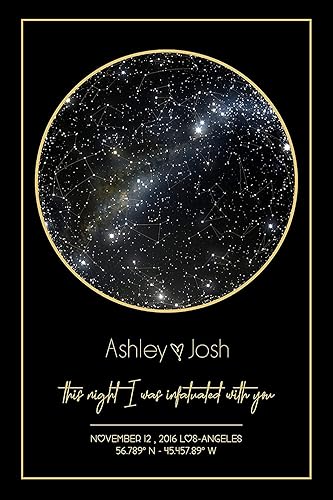Miniatura 2 de Personalized Star Map Print Custom Constellation Poster Chart Night sky Wall Art Special Occasion Gift Wedding Anniversary Decor 8ts