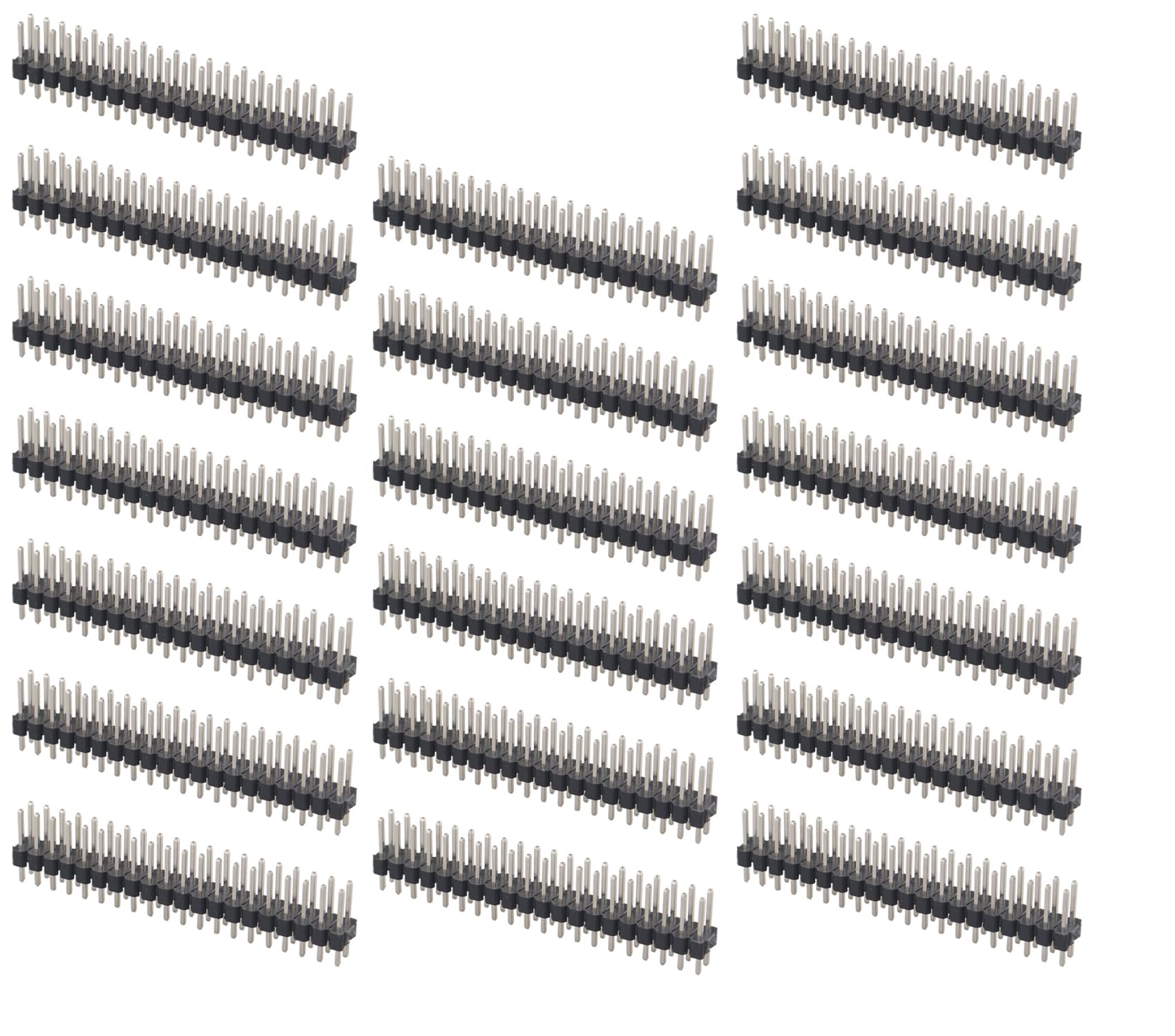 ZDE 20PCS 2x20Pin 0.1Inch Break-Away Dual Male Header Straight Pin Headers | Strip, Double Row Connector, for Raspberry Pi Zero GPIO PCB Breadboard Arduino