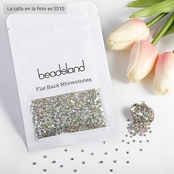 Beadsland Flat Base Strass,White Crystal AB,SS10/1440pcs,0.3-0.3cm