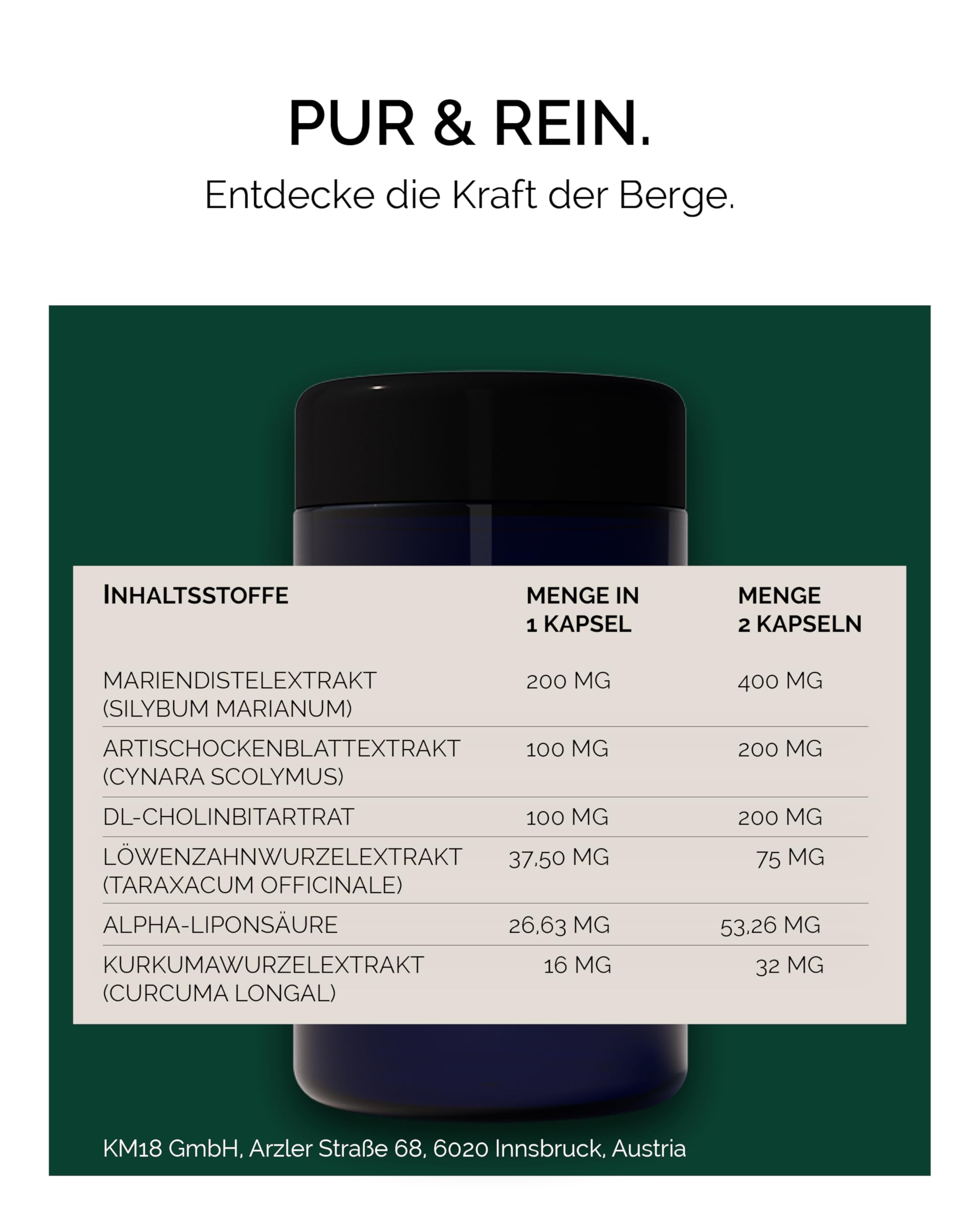 Alpinulin Liver Guard Leber-Komplex Kapseln 60 Stk. vegan - Mit Mariendistel, Artischocke, Löwenzahn, Kurkuma & Alpha-Liponsäure, Enthält Cholin - trägt zur Erhaltung einer normalen Leberfunktion bei
