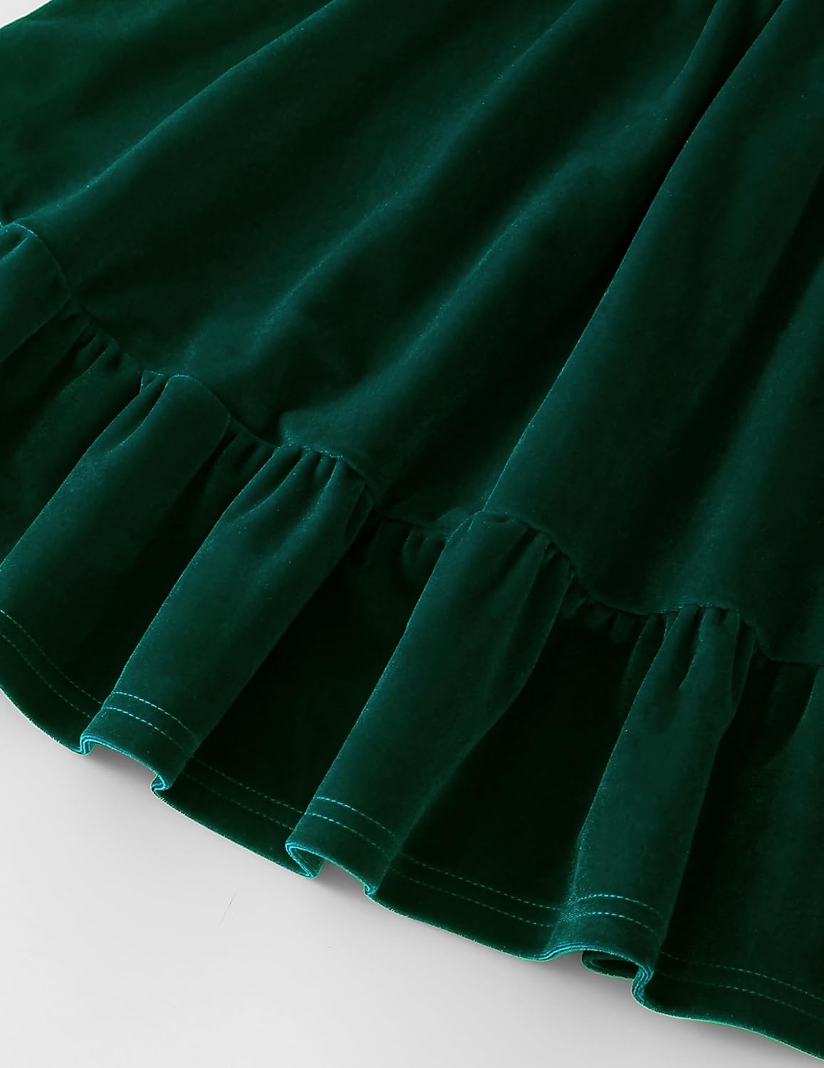Girls Long Sleeve Dress Velvet Square Neck Midi Fall Winter Long Sleeve Vintage Plain Dress 4-12Y