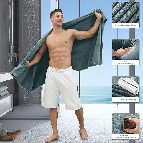 Miniatura 5 de MAGGEA Sábana de Baño Extra Grande de 4 Piezas (35"x70") - Sábana de Baño Ultra Suave de Tamaño Extra Grande, Juego de Sábanas de Baño para Baño de