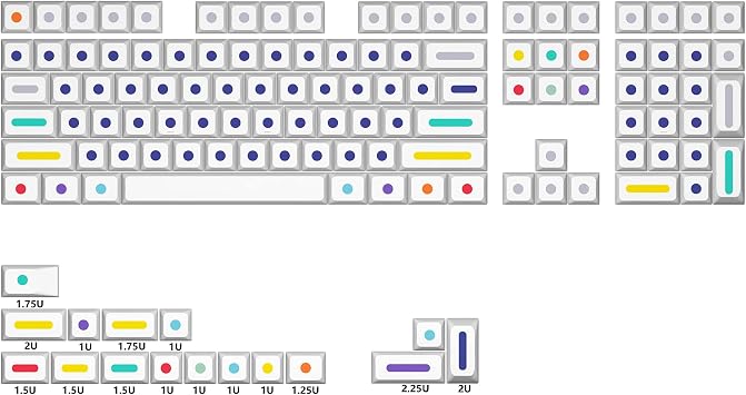 KPREPUBLIC XDA V2 Dot World Dye Sub Keycap Set Thick PBT for Keyboard 87 tkl 104 ansi xd64 bm60 xd68 bm65 bm68 Dots XDA V2 Dot World Set x1