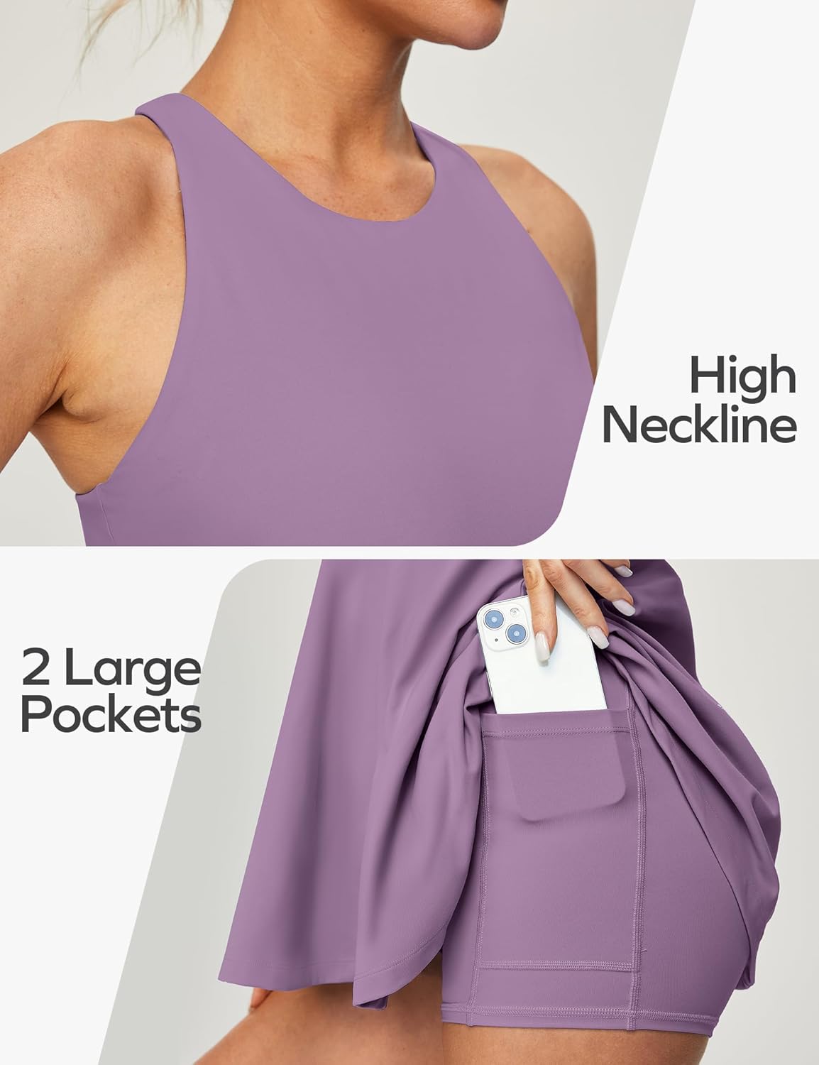 Ewedoos Tennis Dress with Shorts Underneath Athletic Dress for Women Active Workout Golf Dresses Easy Peasy - Image 5