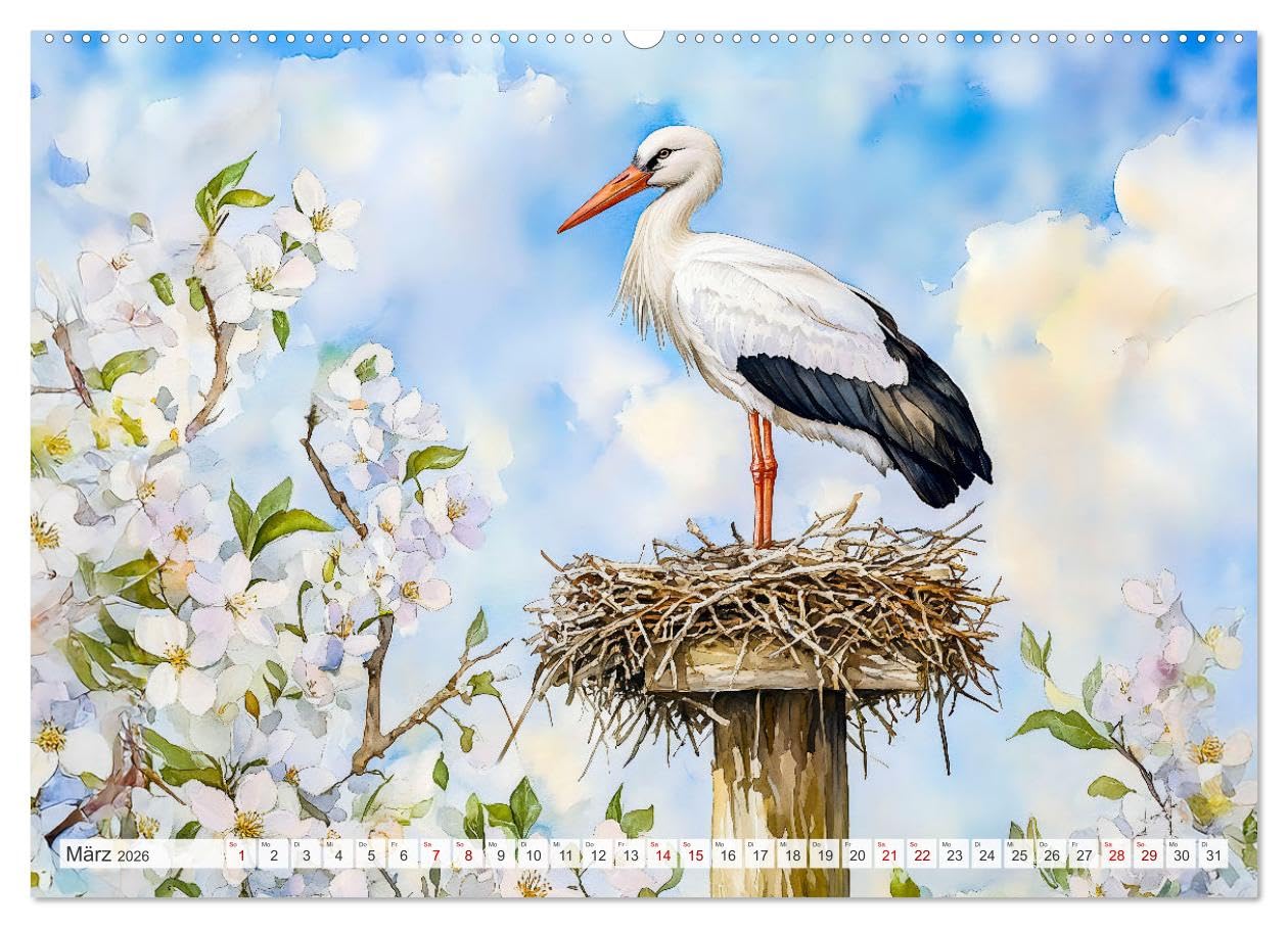 Wildtiere Europas - Farbwelt der heimischen Fauna (Wandkalender 2026 DIN A2 quer), CALVENDO Monatskalender: Entdecken Sie die magische Tierwelt in bezaubernden KI-Aquarellen (CALVENDO Tiere)