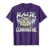 Rage Consumes Me Funny Silly Staring Cat Meme Women Men T-Shirt