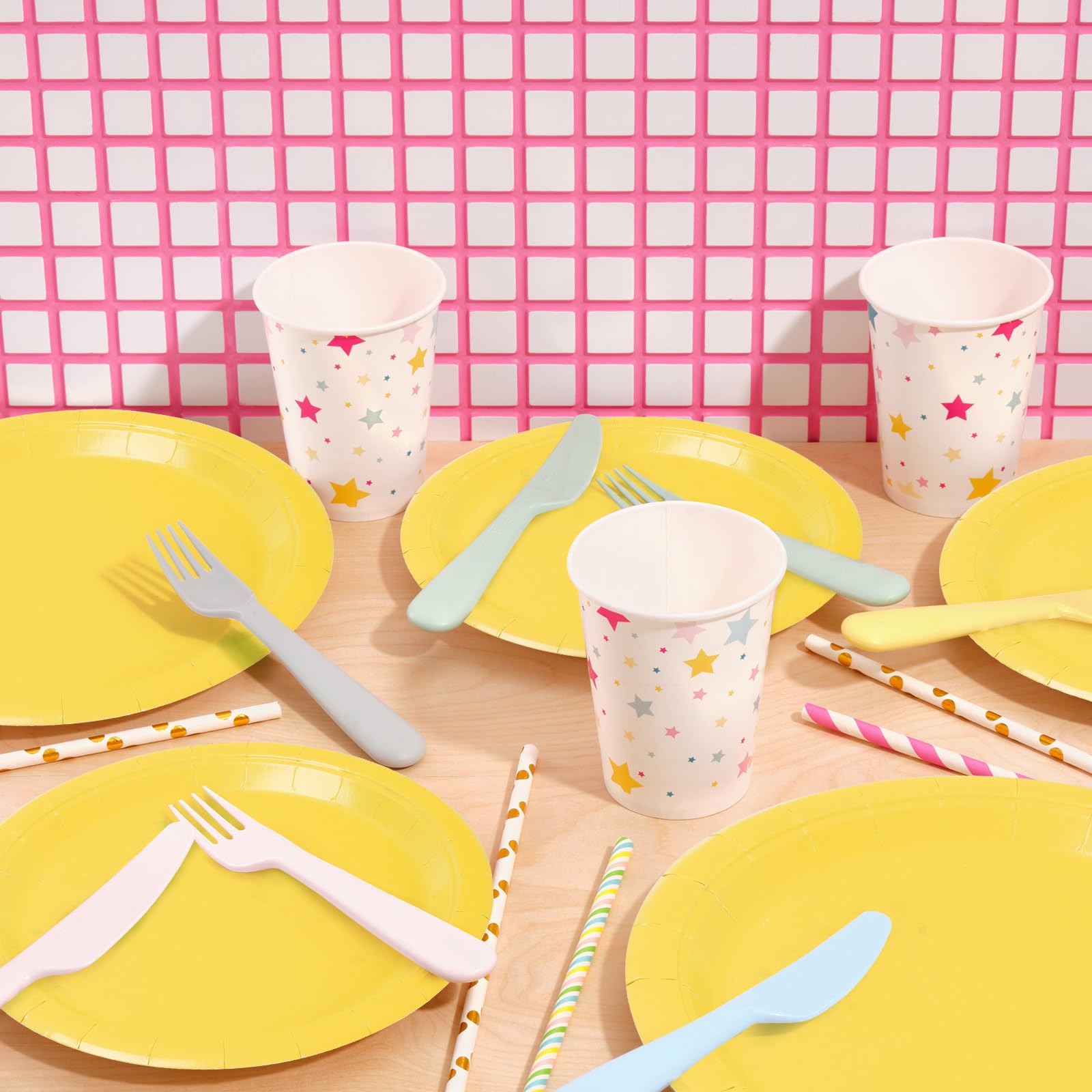 50 Assiettes En Carton Rose 22.4cm PARTY GO - Jetables Pour Fêtes, Anniversaires, Mariages | Résistantes
