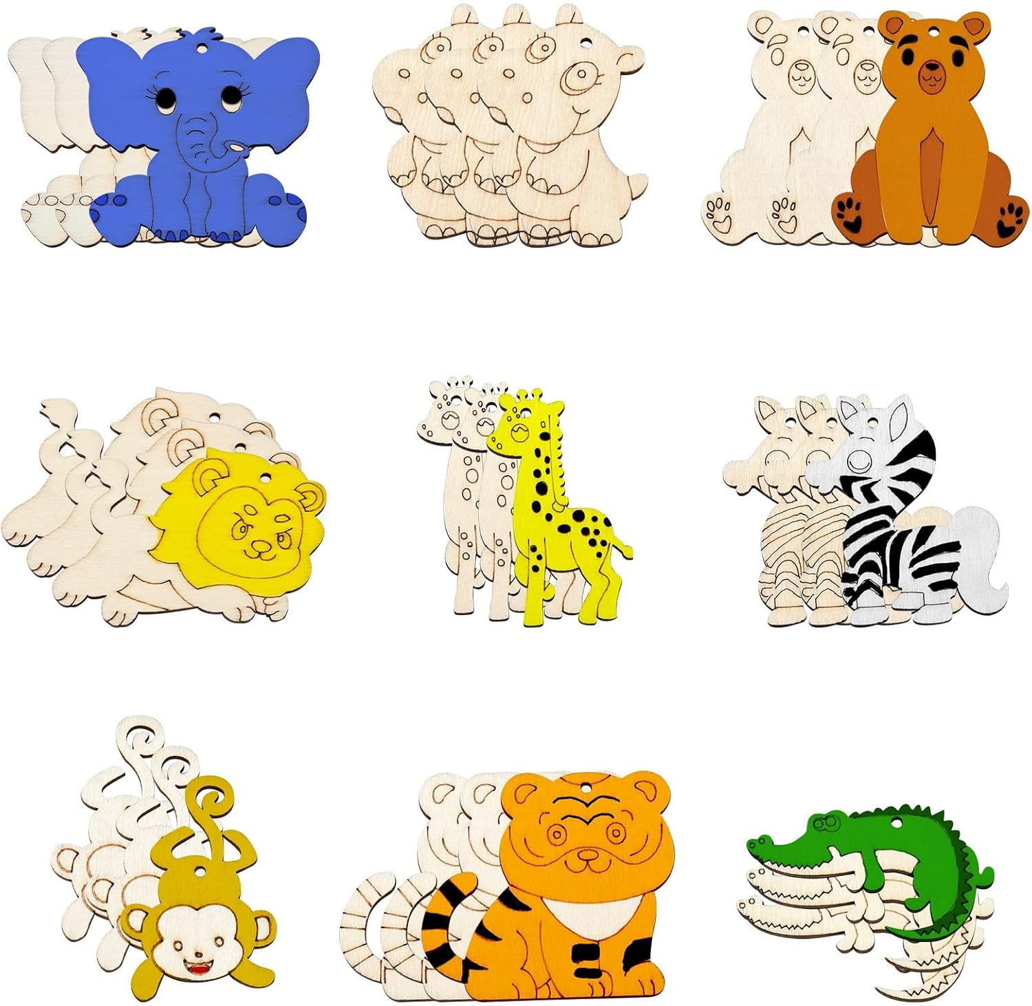 LiQunSweet 1000 Pcs Random Styles Leaf Unfinished Wood Cutout Tree Plant Leaves Wood Slices for DIY Printing Art Craft Embellishments Home Decoration