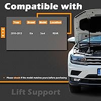 Vista 3 de 2 piezas de 17.85 pulgadas de soporte de elevación para portón elevador trasero de resorte de gas compatible con Kia 10-13 Soul (2010 2011 2012 2013)