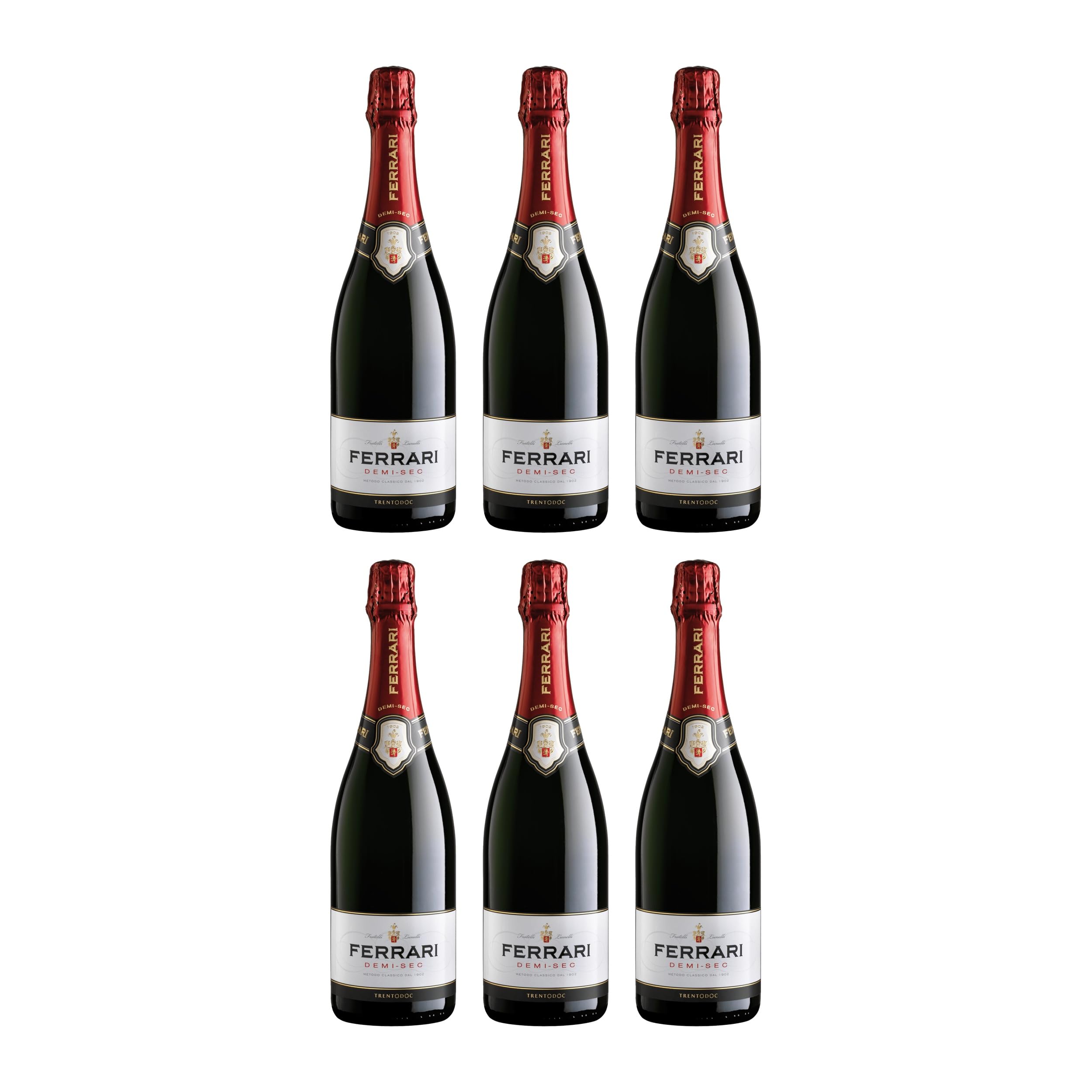 Ferrari Demi-Sec Trentodoc halbtrocken Weisswein Italien inkl. Feinwert E-book (6 x 0.75 l)
