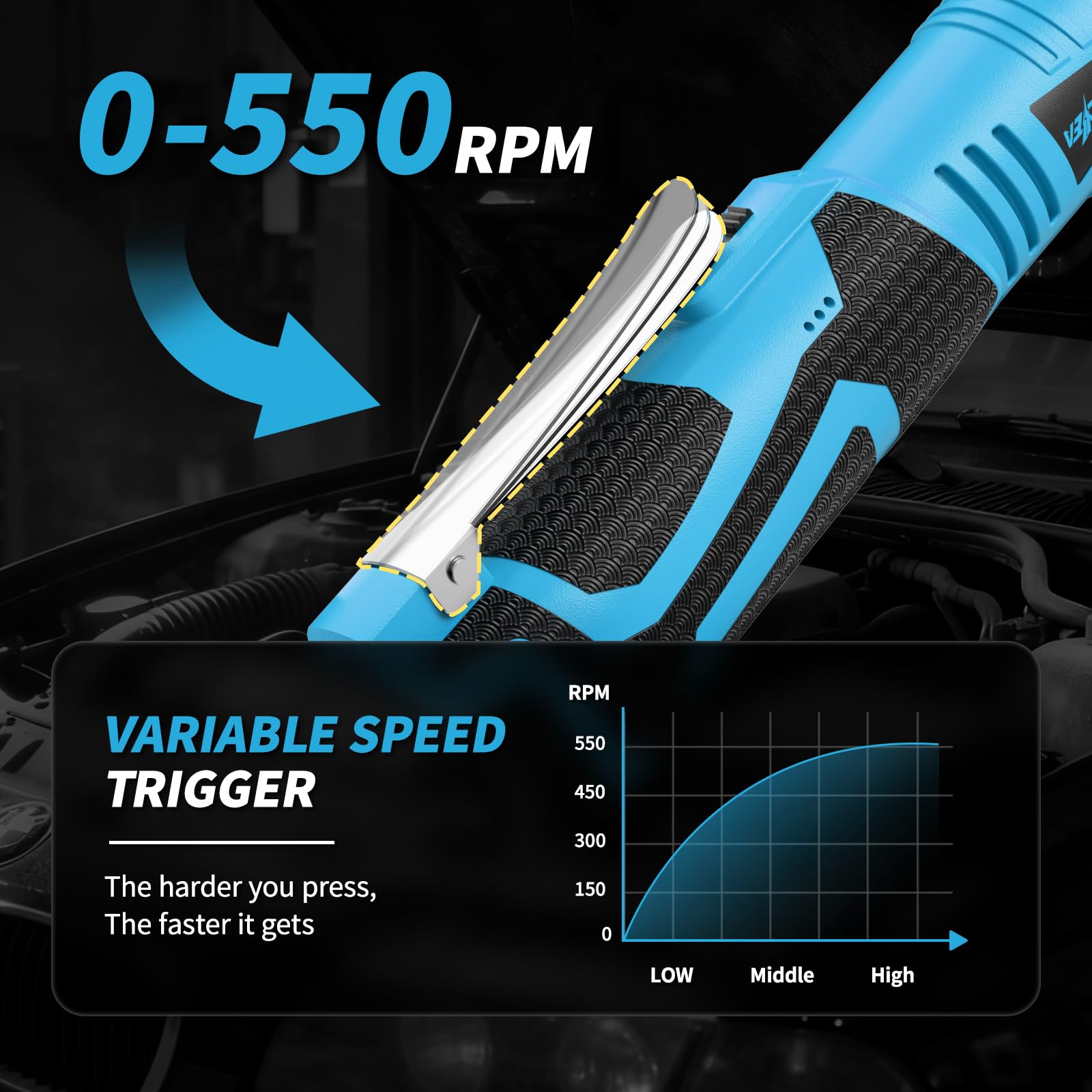 FULLYEA Cordless Ratchet Wrench - 45ft-lbs Torque -3 FULLYEA Cordless Ratchet Wrench - 45ft-lbs Torque -3