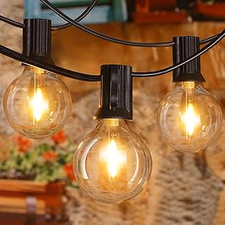 Ollny 25FT Outdoor String Lights, Waterproof Connectable Shatterproof Outside Light with 13 Edison + 1 Spare LED Bulbs Plu...