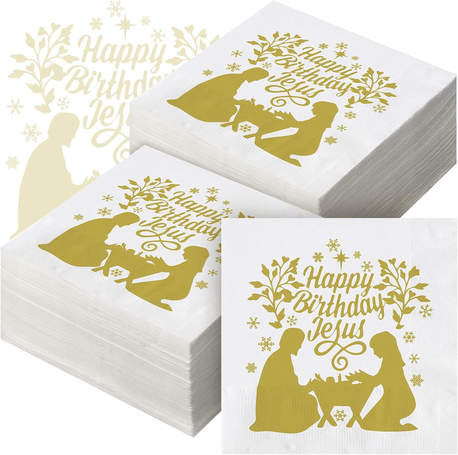 200 Pcs Christmas Nativity Napkins O Holy Night Napkin Christmas Jesus