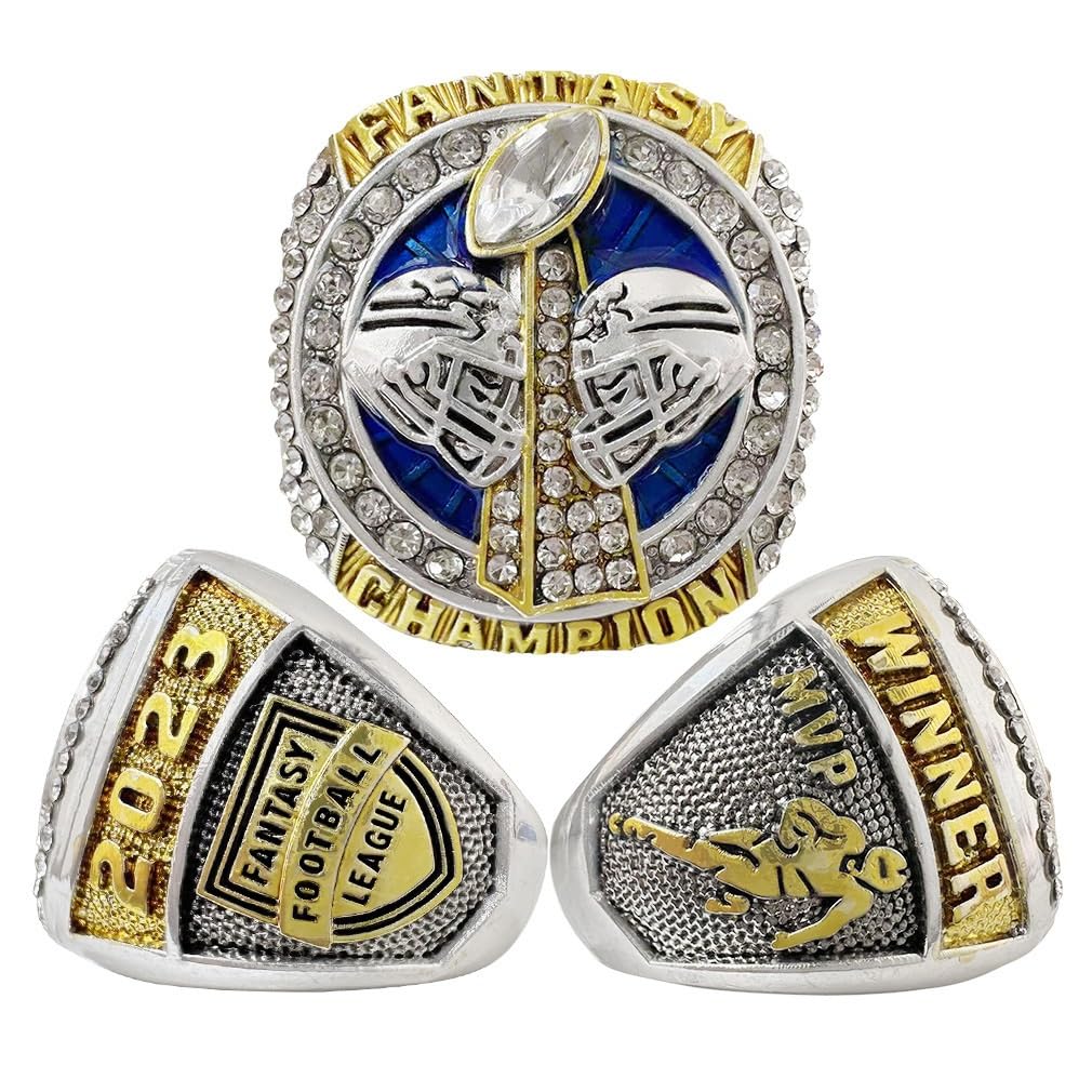2023 Fantasy Football Ring Meisterschaftsring Meisterschaftstrophäe Geschenkbox Ring Displaybox(12)