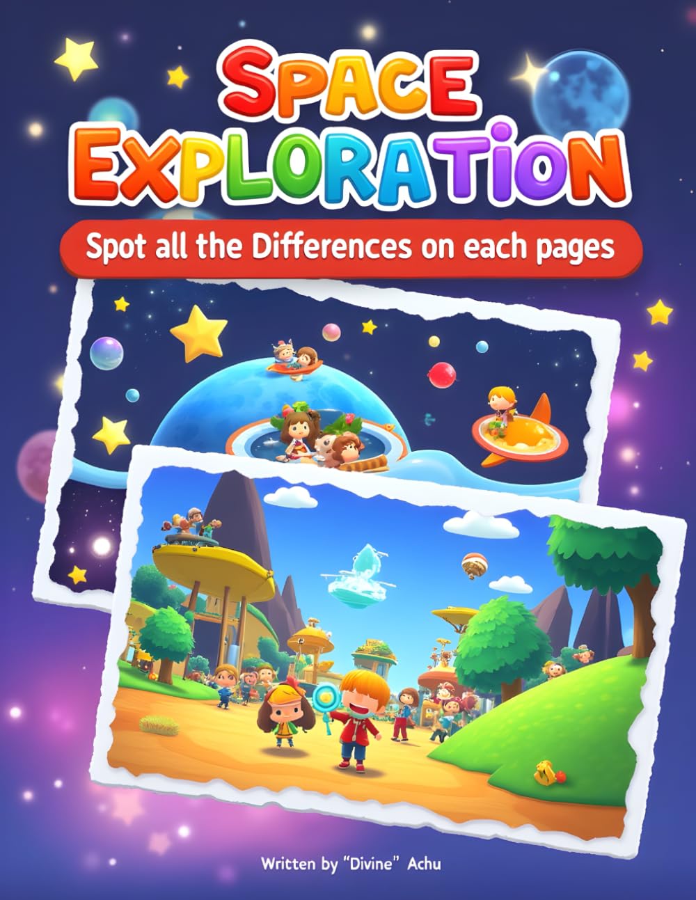 Space Exploration: Spot all the Differences on each page: Answer key provided for all pages