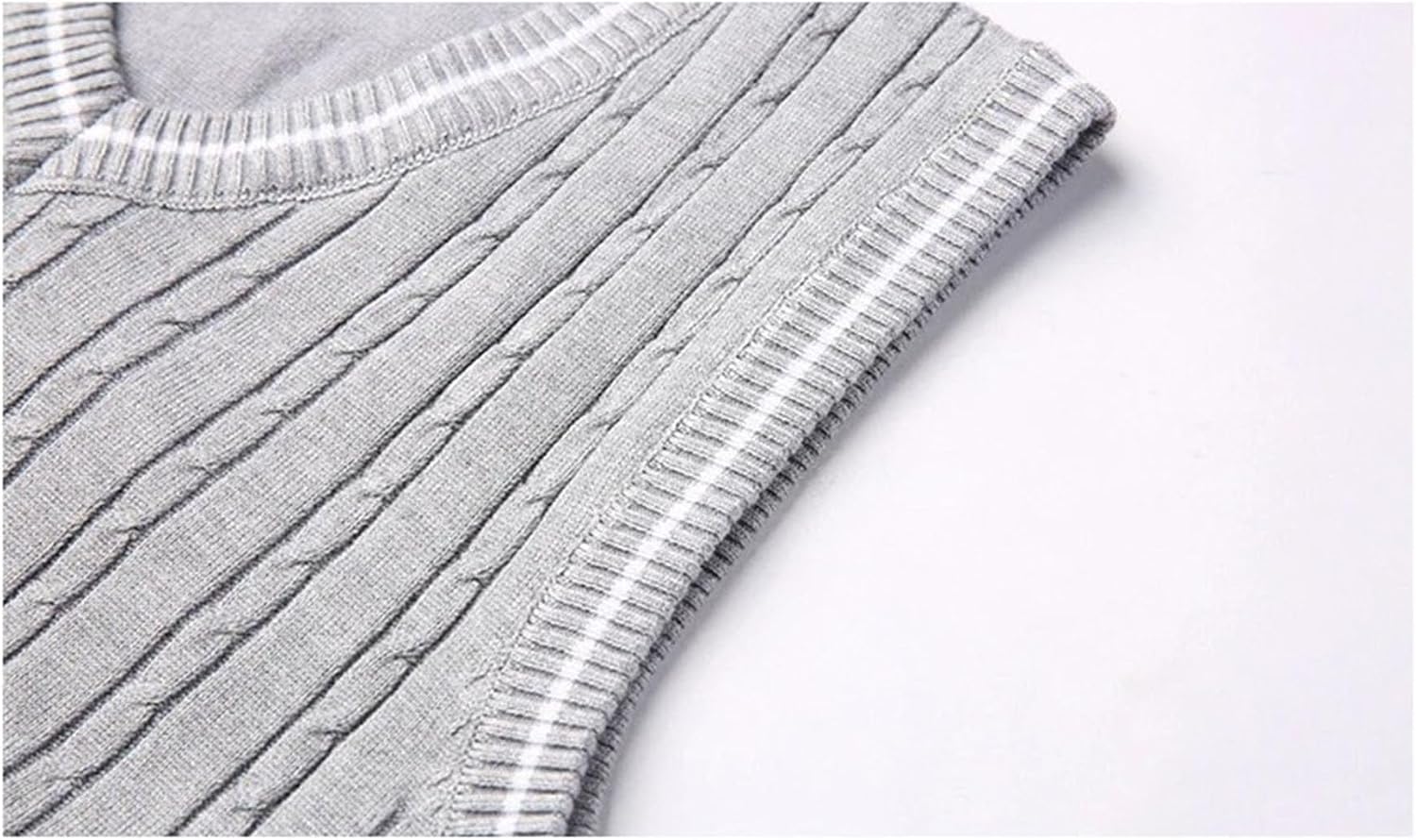 Men Classic Sleeveless Sweater Vest V Neck Slim Fit Fall Winter Pullover Knit Waistcoat