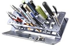 Screwdriver Rack, Small Tool Storage Holder for Desk Top, Work bench Organizer, Aluminum Alloy, Dark Grey