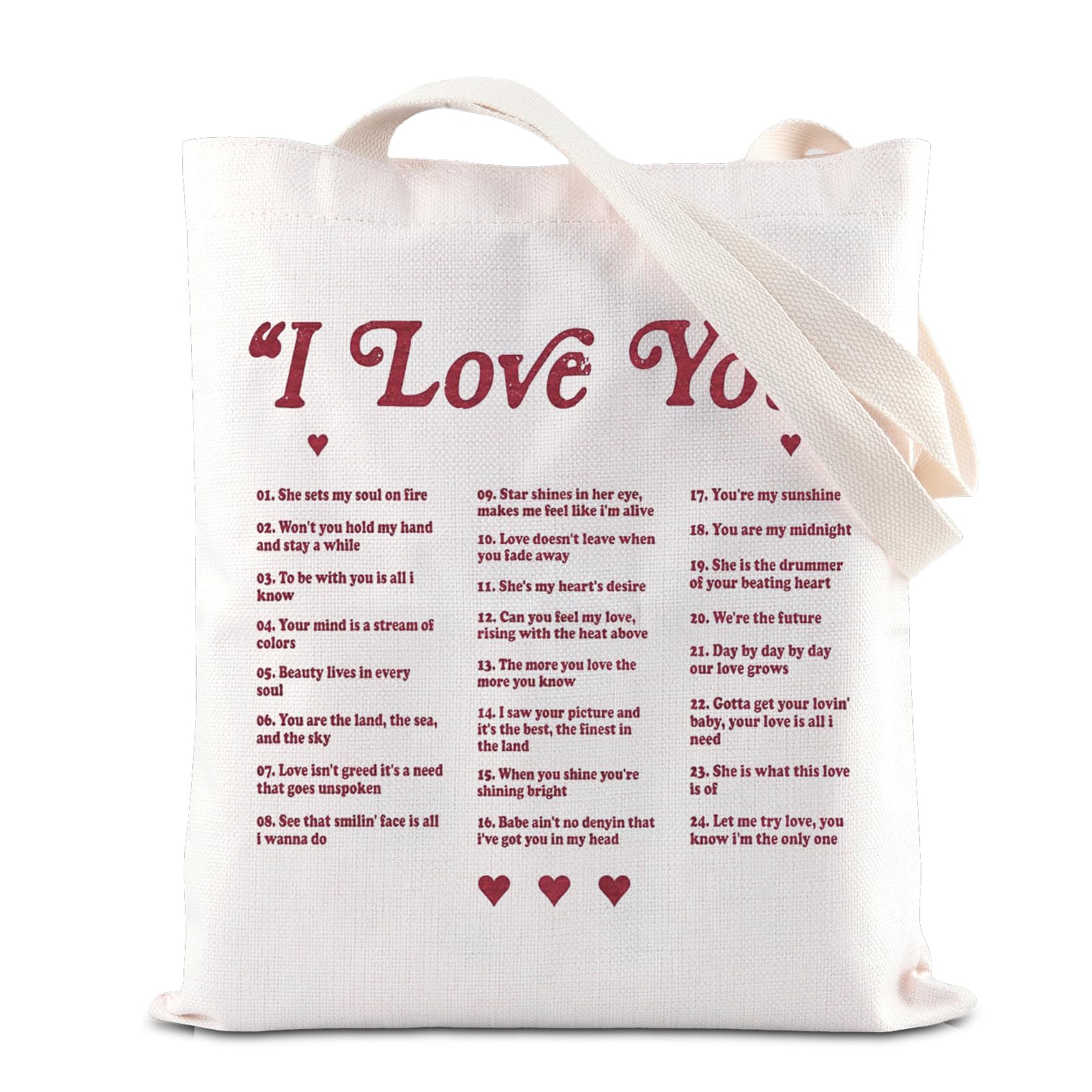 FOTAP GVF Inspired Gift I Love You Tote Bag Music Gift Rock Band Fan Handbag GVF Lyrics Inspired Shoulder Bag Album Gift