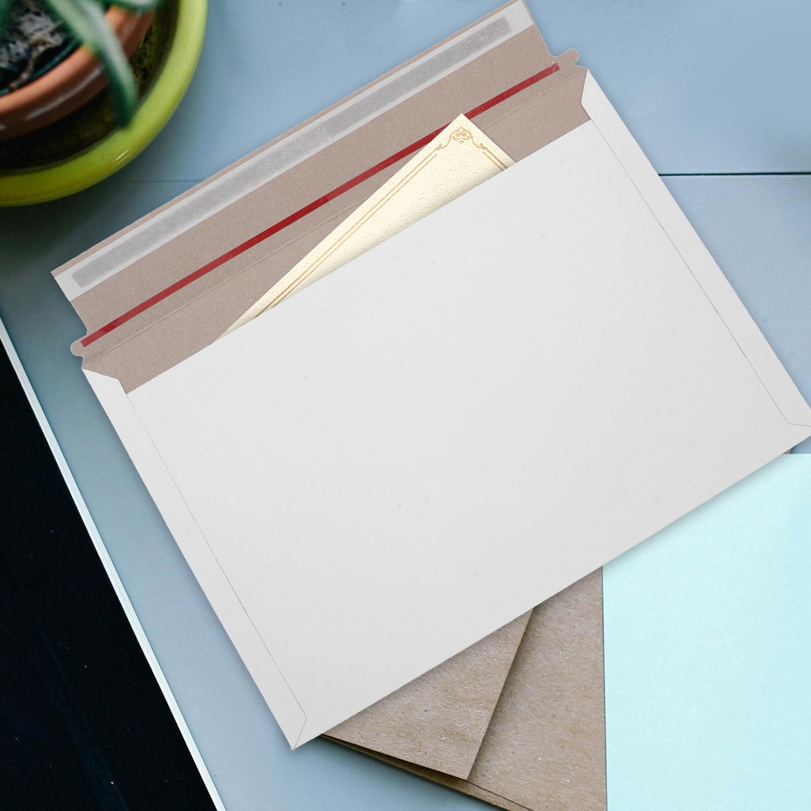 POPETPOP 40pezzi Buste Postali Autocompatte di Carta per Spedizione Foto Buste Rigide per Documenti Sacchetti Portadocumenti per Ufficio e Scuola