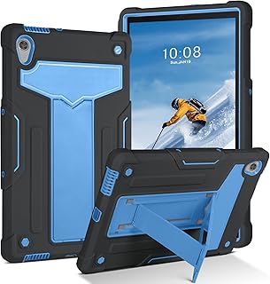 DUEDUE Lenovo Tab M10 HD Case-Kickstand Heavy Duty Cover Shockproof Full Body Protective Tablet Case for Lenovo Tab M10 HD 2nd Gen 10.1 Inch 2020(TB-X306X/TB-X306F), Black/Blue