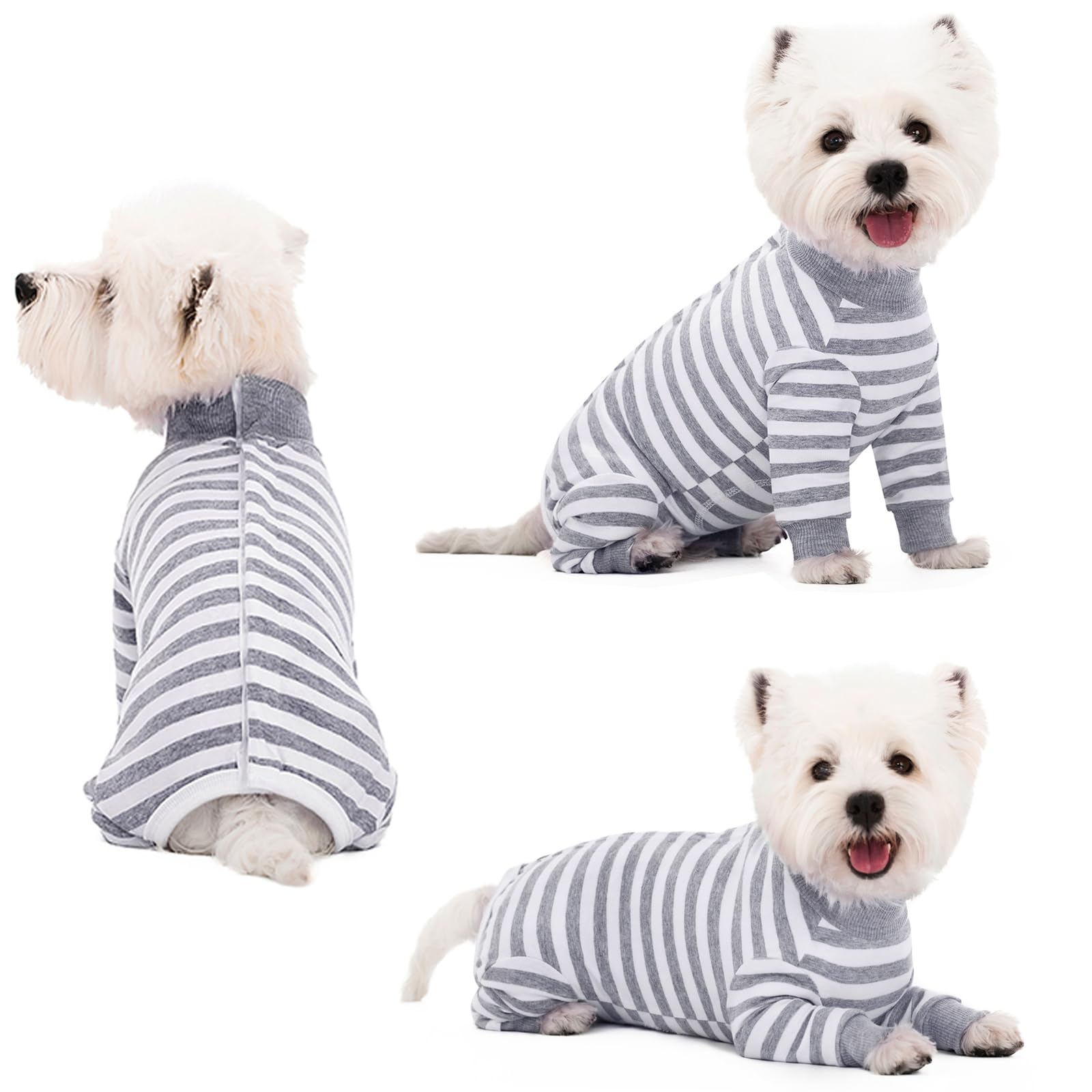 BT Bear Dog Recovery Suit,Elastic Puppy Small Dogs After Surgery Onesie Protect Joints Anti Licking for Female Male Dogs,Pets Pajamas PJS Bodysuit for Cats Small Medium Dogs,Grey XXL - Image 4