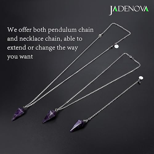 Miniatura 10 de JADENOVA Collar de cristal de péndulo amarillo natural, péndulos de cristal de ojo de tigre para adivinación, péndulo de cuarzo, chakras, reiki,