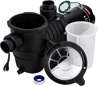 BALWONER 110/220V 1500W Dual Voltage 2.0HP 6800GPH Inground Above Ground Swimming Pool Pump with Basket Strainer